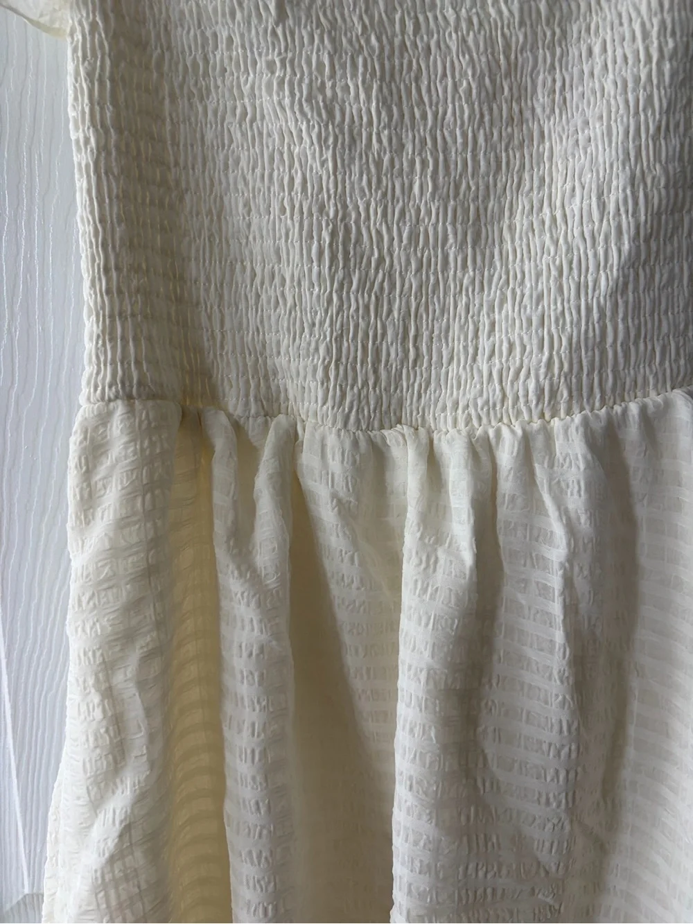 Altar'd State white Ruffle Strap Smocked Sundress